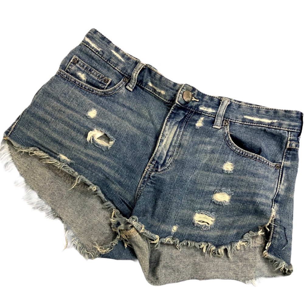Free People | Distressed Denim Jean Shorts Size 28